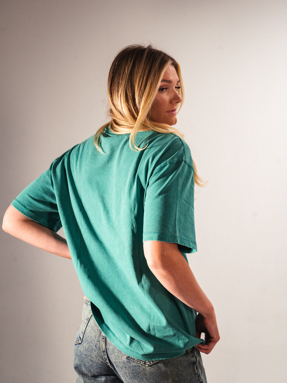 Teal Time Machine -Vintage Tee